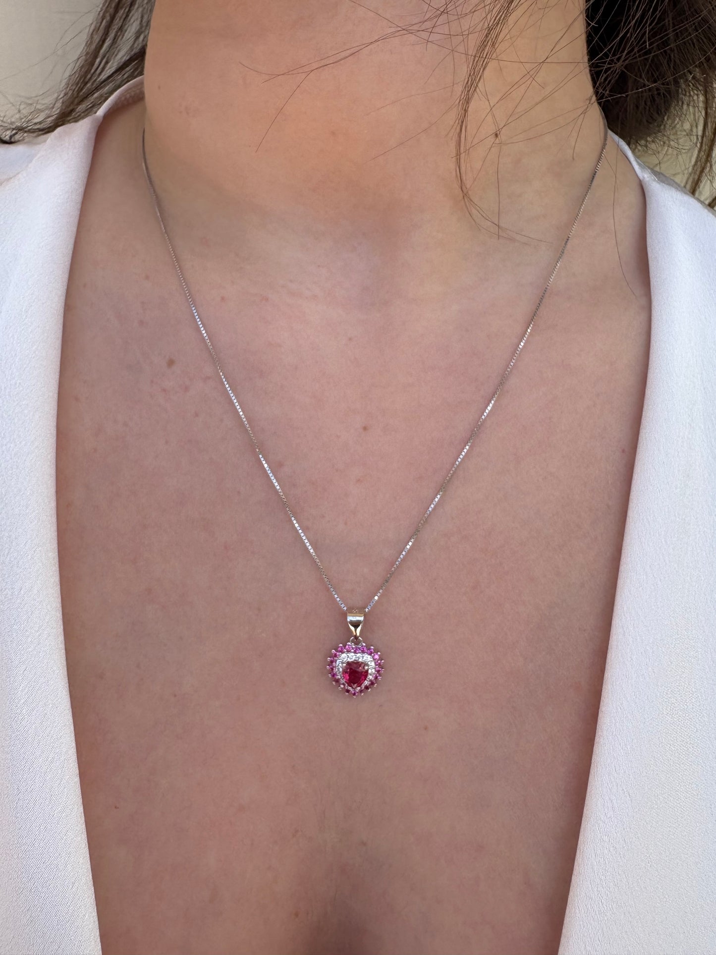 Collana Smeraldo verde in argento 925