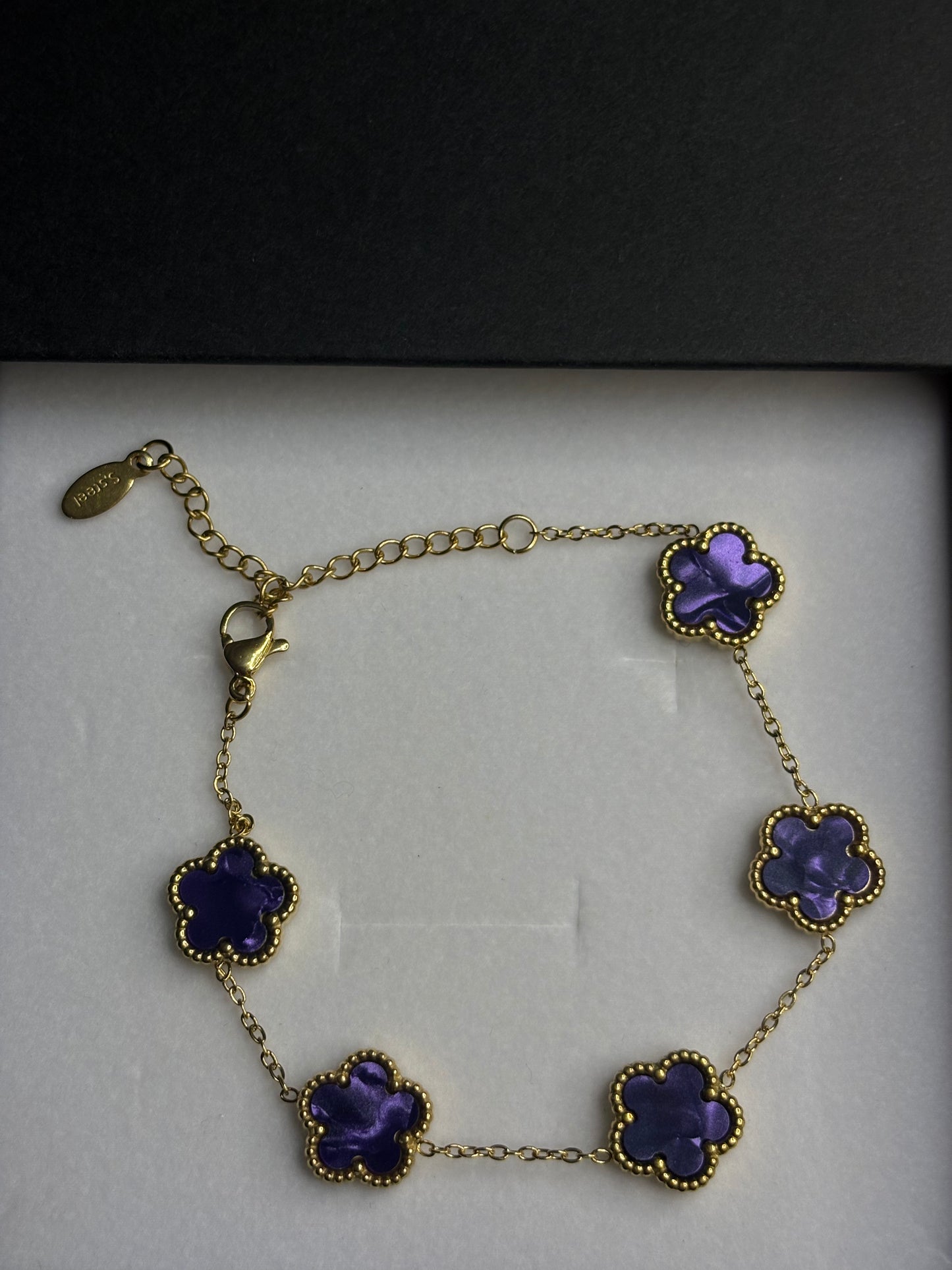 Bracciale in acciaio con quadrifogli