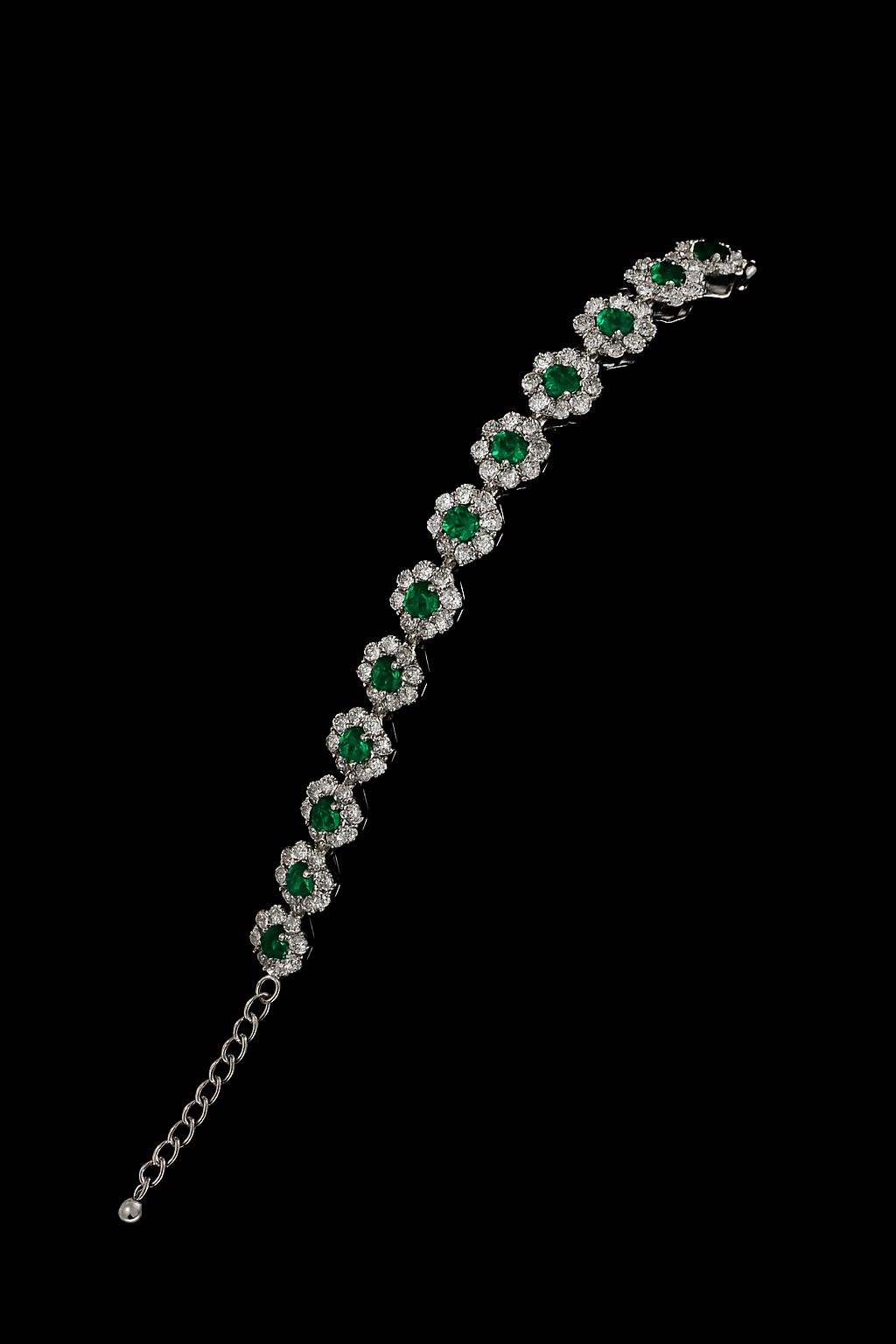 Bracciale Margherita in Argento 925 con Zirconi Verdi e Bianchi
