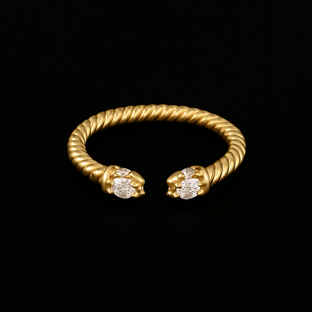 Anello corda in argento 925 con zirconi - Larù Gioielli (per Bracciali) Anello corda in argento 925 elegante - Larù Gioielli (per Collane) Anello corda in argento 925 luminosi - s
