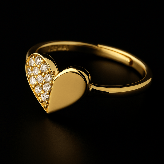 Anello cuore in argento 925 in argento 925 con zirconi - Larù Gioielli (per Bracciali) Anello cuore in argento 925 in argento 925 elegante - Larù Gioielli (per Collane) Anello cuore in argento 925 in argento 925 luminosi - s