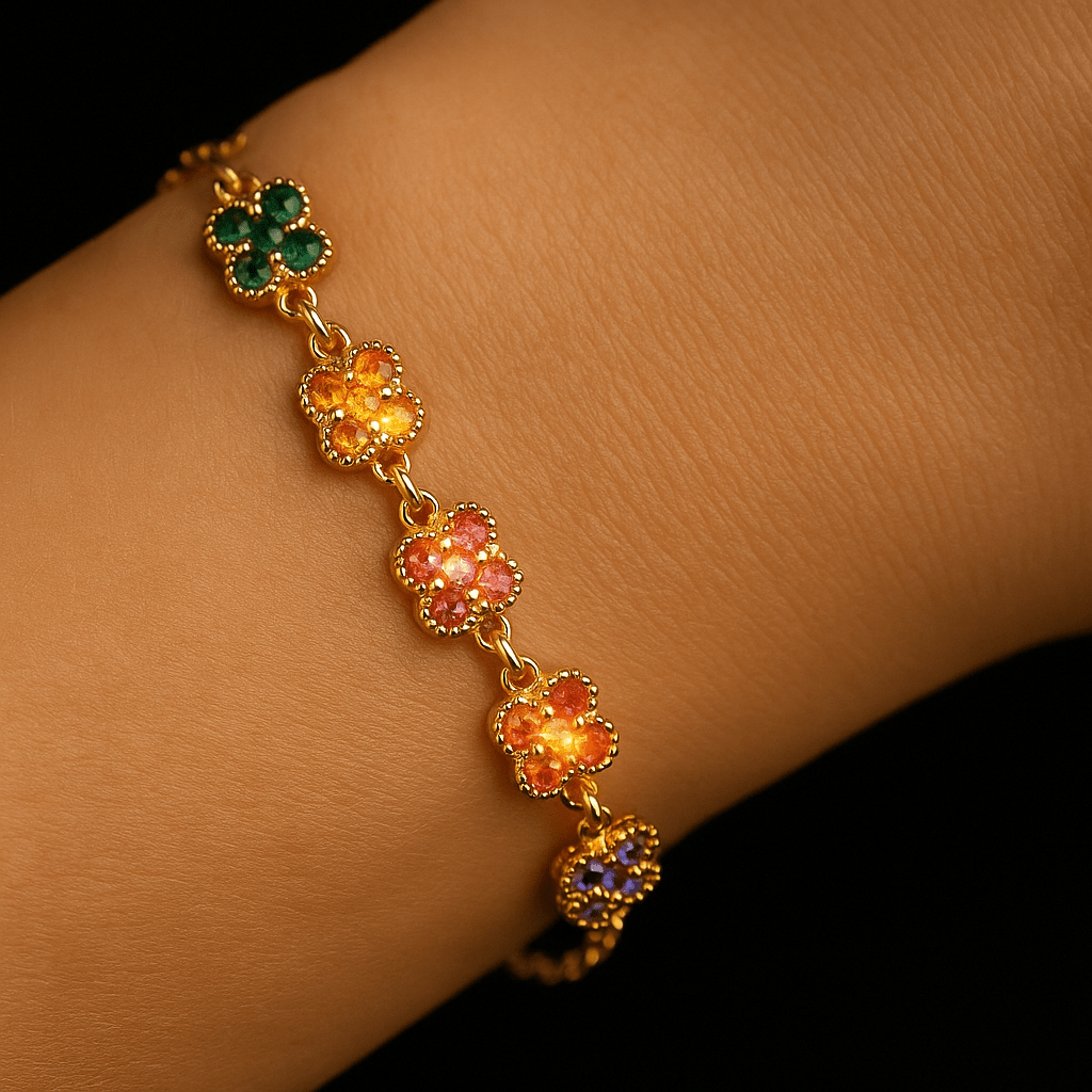 Bracciale Quadrifogli Multicolor in Acciaio e Zirconi in argento 925 con zirconi - Larù Gioielli (per Bracciali) Bracciale Quadrifogli Multicolor in Acciaio e Zirconi in argento 925 elegante - Larù Gioielli (per Collane) Bracciale Quadrifogli Multicolor in Acciaio e Zirconi in argento 925 luminosi - s