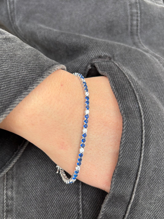 Bracciale tennis argento 925 Blue Royal