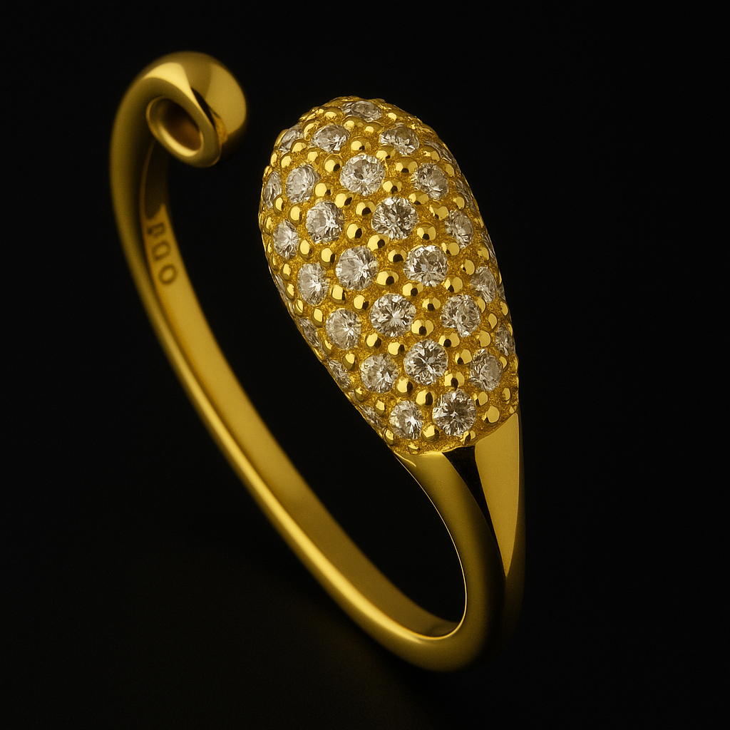 Anello in argento 925 con zirconi Pavé