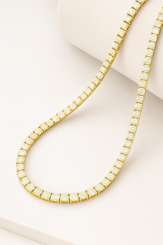 Collana Tennis “Golden Light”  Argento 925