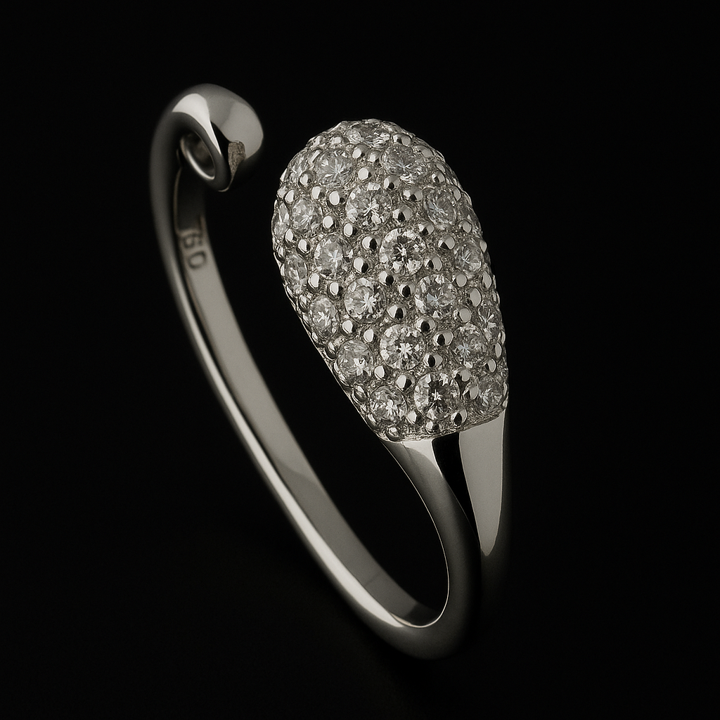 Anello in argento 925 con zirconi Pavé