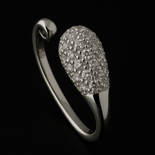 Anello in argento 925 con zirconi Pavé