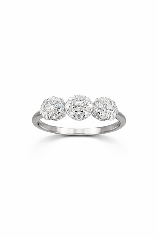 Anello Trilogy Fiore in Argento 925 con Zirconi Brillanti