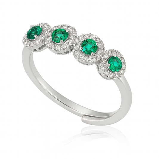 Anello silver Scarlet(verde)