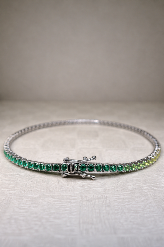 Bracciale tennis argento 925 Green Aura