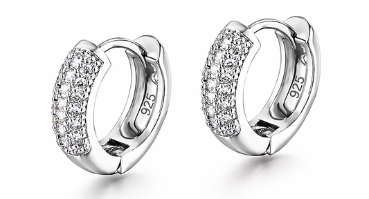 Coppia Orecchini Cerchio Pavé Luminosi – Argento 925