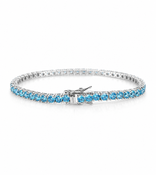 Tennis ice . Creato a mano placcato in vero oro 18k. Zirconi 6A effetto diamante