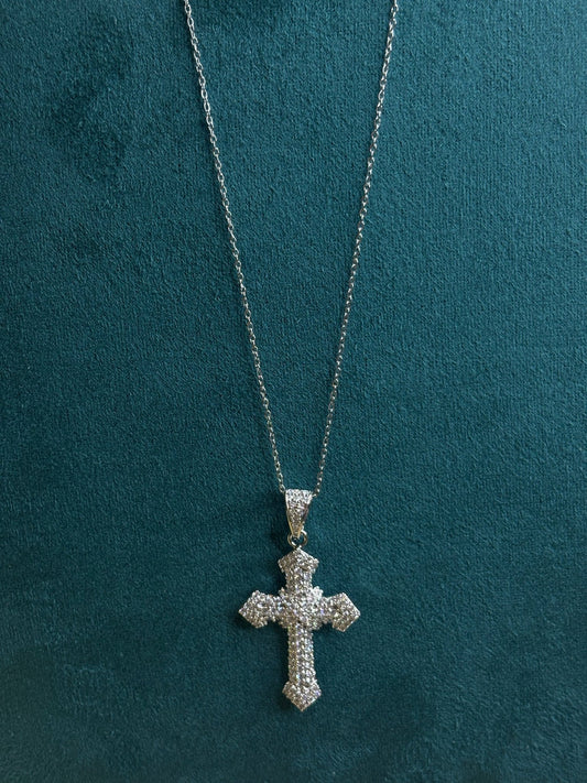 Collana in acciaio con croce diamantata in argento 925 con zirconi - Larù Gioielli (per Bracciali) Collana in acciaio con croce diamantata in argento 925 elegante - Larù Gioielli (per Collane) Collana in acciaio con croce diamantata in argento 925 luminosi - s
