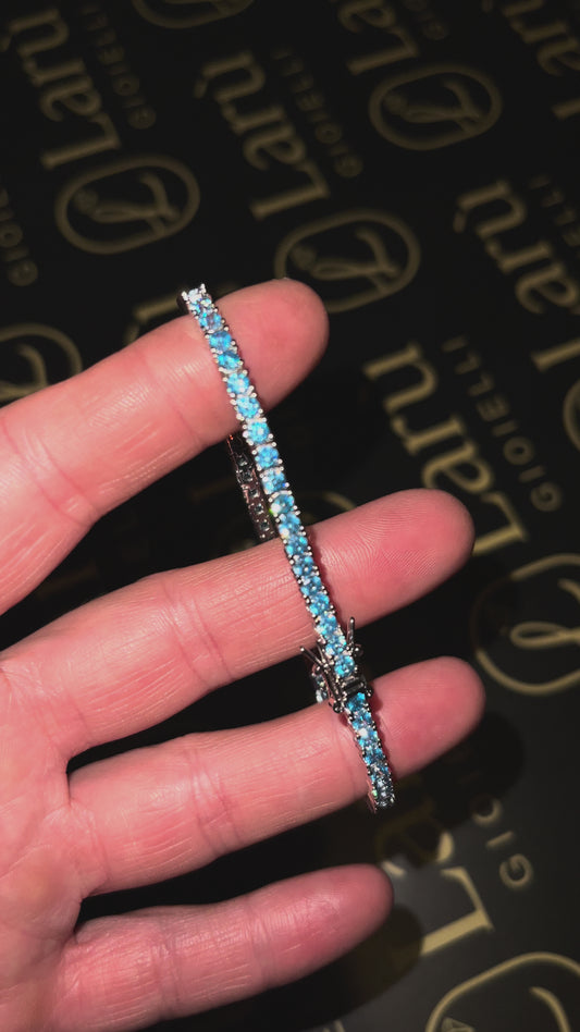 Tennis ice . Creato a mano placcato in vero oro 18k. Zirconi 6A effetto diamante