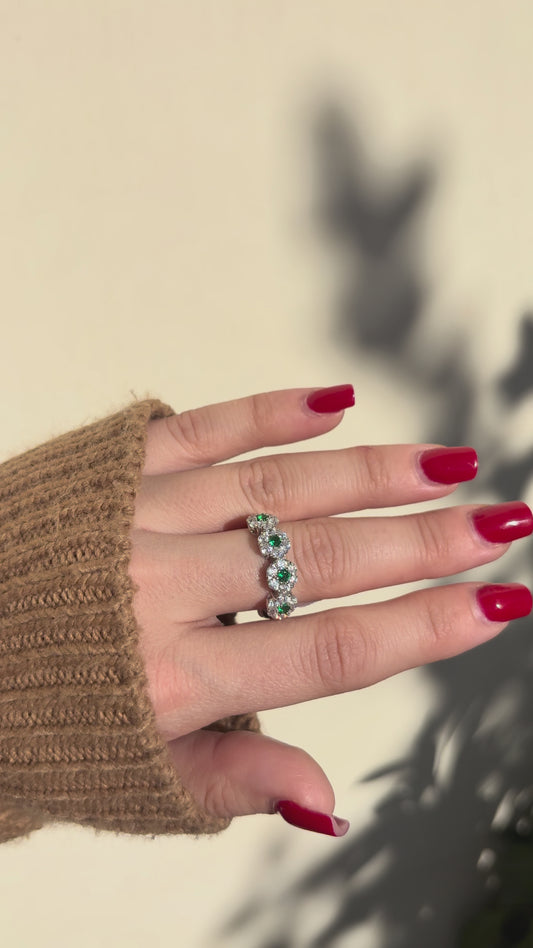 Anello silver Scarlet(verde)