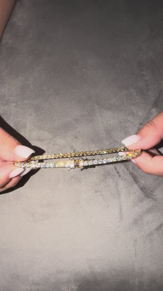 Tennis laru’ gold creato a mano placcato in oro 18k con zirconi taglio diamante