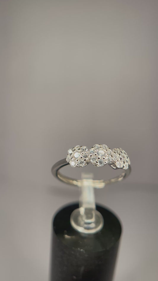 Anello Trilogy Fiore in Argento 925 con Zirconi Brillanti