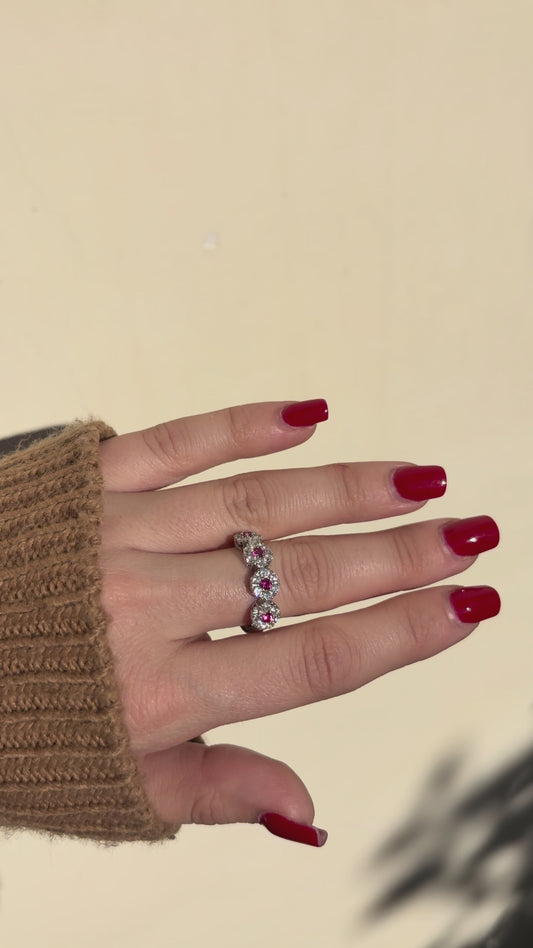 Anello silver Scarlet(fucsia)